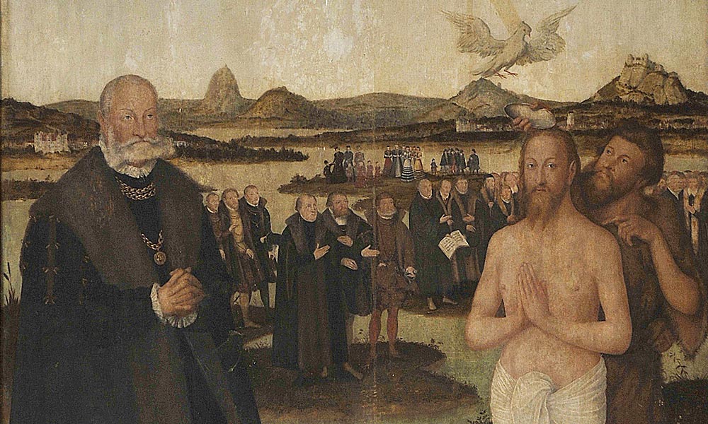 Lucas Cranach der Jüngere: Epitaph Fürst Wolfgang, Die Taufe Jesu, 1568 Foto: Thomas Klitzsch
